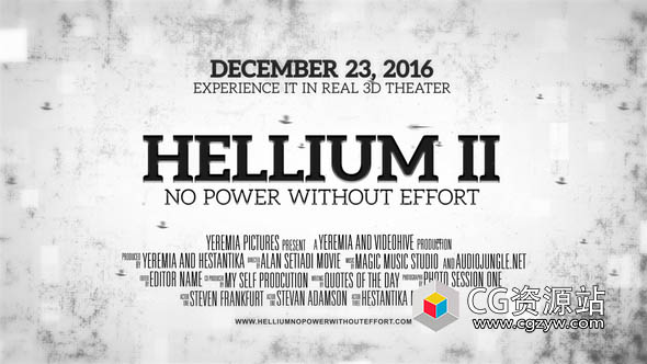 AE模板-电影预告片文字标题视频宣传片头 Helium – Cinematic Trailer