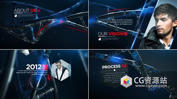 AE模板-三维科技感企业公司时间线宣传片头 Techno Corporate