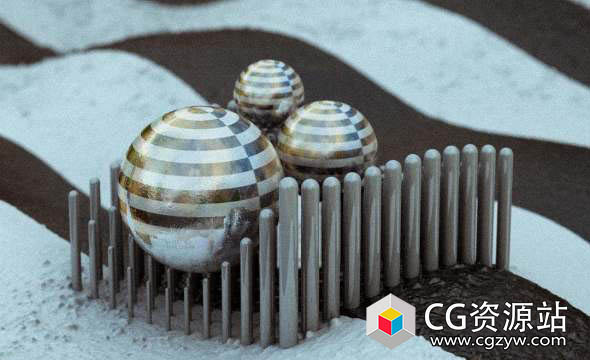 创意金属质感三维场景C4D教程 SkillShare – Creating an Abstract Still Life in Cinema 4D