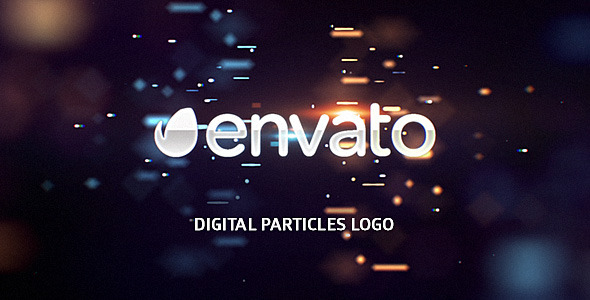 AE模板-数字粒子标志光线拖尾Logo动画 Digital Particles Logo