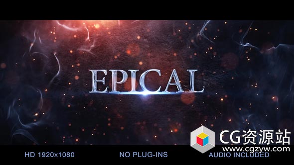 AE模板-电影史诗火花粒子撞击Logo片头 Logo Hit