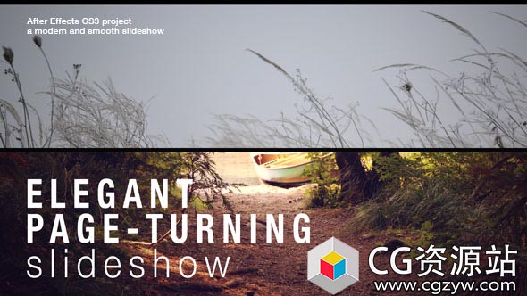 AE模板-优雅翻页幻灯片幻灯片图片展示 Elegant Page-Turning Slideshow
