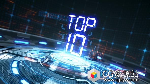 AE模板-十佳倒计时转场三维科技感舞台动画 Top 10 Countdown Transitions