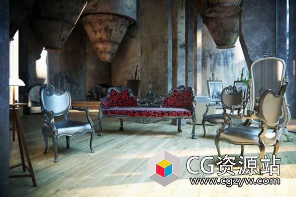 52个欧式古典经典家具3D模型 Evermotion Archmodels vol.122