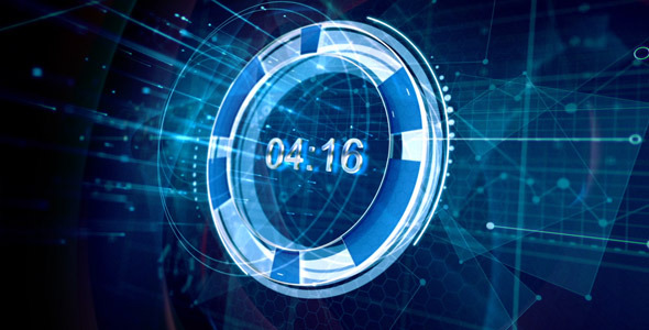 AE模板-创意高科技HUD元素计时Logo动画 Sci-Fi Logo