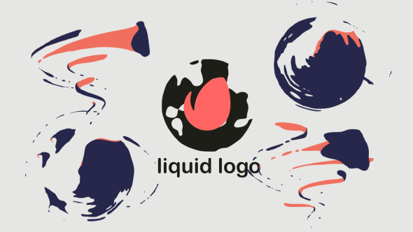 AE模板-2D卡通元素快速液体标志Logo动画 Quick Liquid Logo