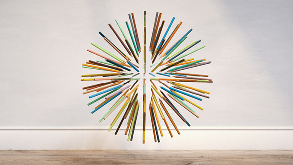 C4D铅笔抽象球Cloner效果器教程+工程文件Cinema 4D – Abstract Ball of Pencils using the Cloner Effector Tutorial