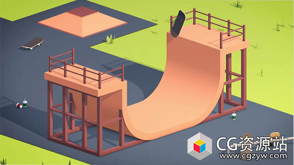 Cinema 4D – 滑板公园建模和动画C4D教程Cinema 4D – Skate Park Modeling and Animation Tutorial