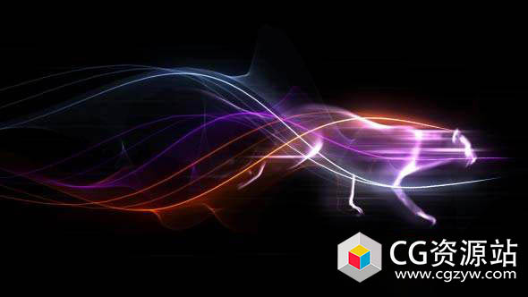 AE模板-狮子粒子能量Logo动画 Colorful Trails Logo