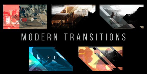 AE模板-对角线图形遮罩视频转场 Modern Transitions 5 Pack Volume 3