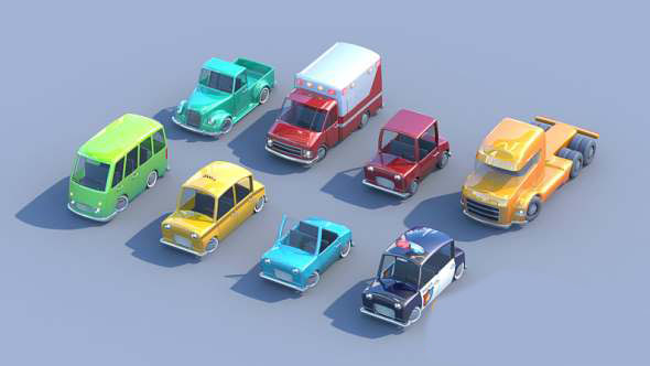卡通汽车玩具3D模型 Cubebrush – Toycar Pack