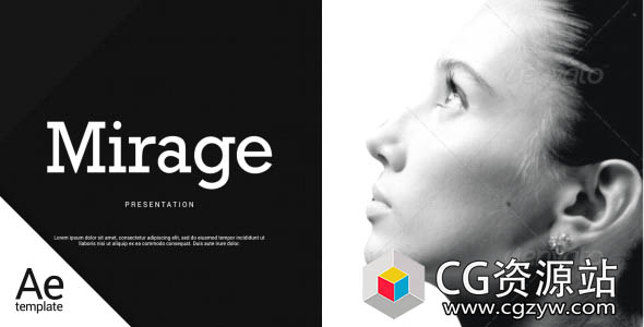 AE模板-时尚简约摄影图片展示片头 Mirage