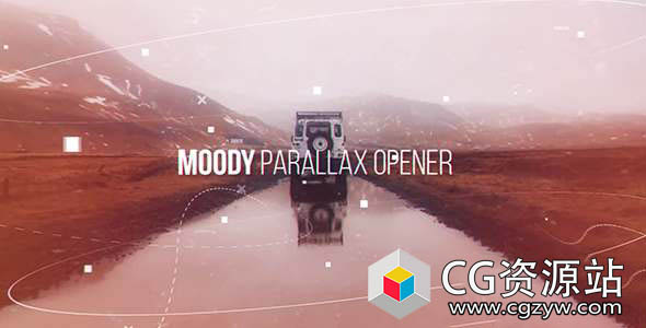 AE模板-科技感视差旅行视频婚礼图片开场 Moody Parallax Opener