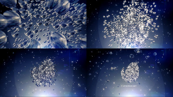 AE模板-豪华钻石珠宝汇聚Logo动画 Diamonds Logo