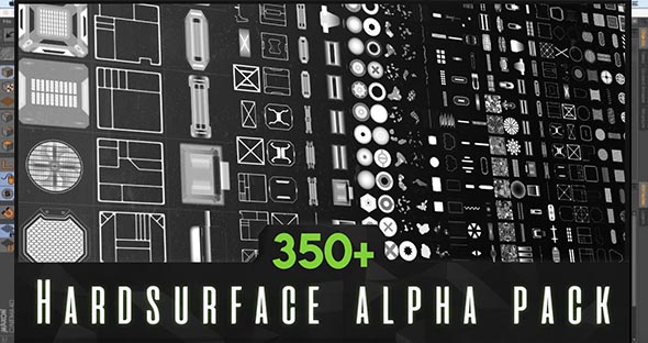 科技感硬面深度置换贴图Alpha图案素材