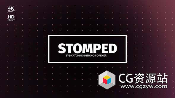 AE模板-创意快速介绍动力学排版文字片头 Stomped Opener