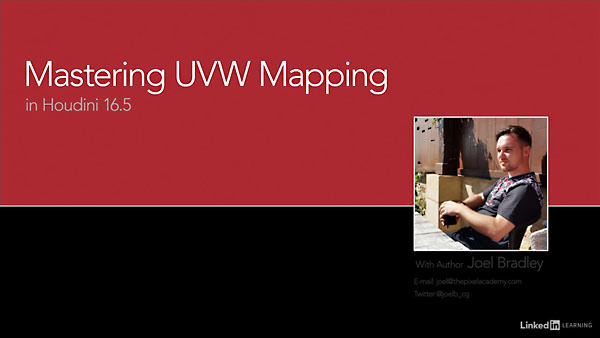 Houdini三维模型UVW贴图映射教程+英文字幕Lynda – Mastering UVW Mapping in Houdini 16.5