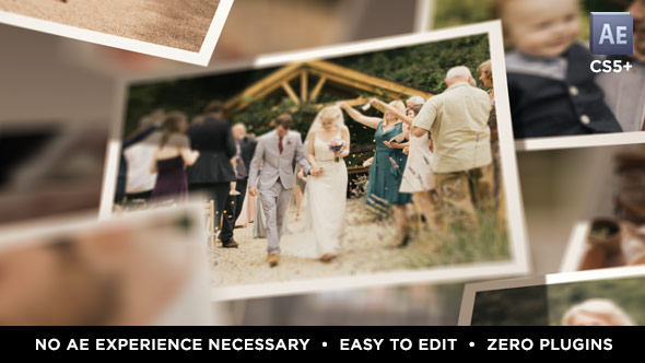 AE模板-摄影图片空间照片墙婚礼相册开场 Photo Cloud