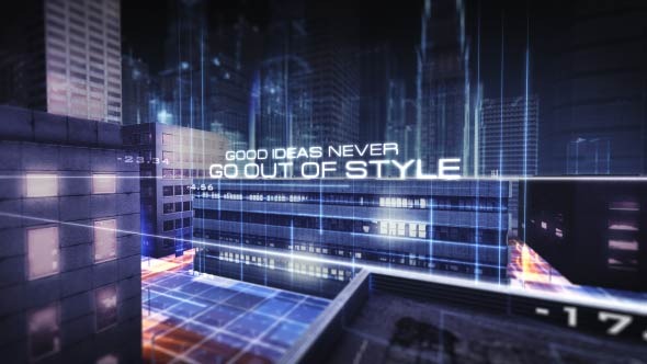 AE模板-三维科技感光线穿梭城市宣传动画 Urban Vision