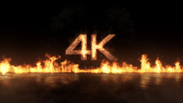 AE模板-4K冲击波火焰燃烧Logo动画 Fly-In Fire Logo