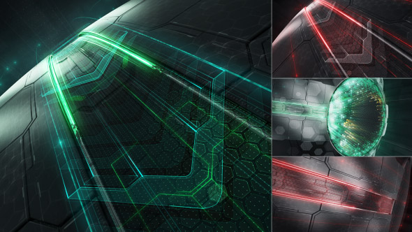 AE模板-未来高科技三维Logo动画 Mechanical Logo Reveal