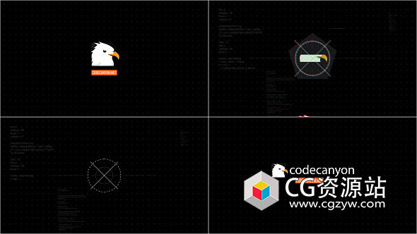 AE模板-小故障科技感Logo动画 Sci-Fi Glitch Logo