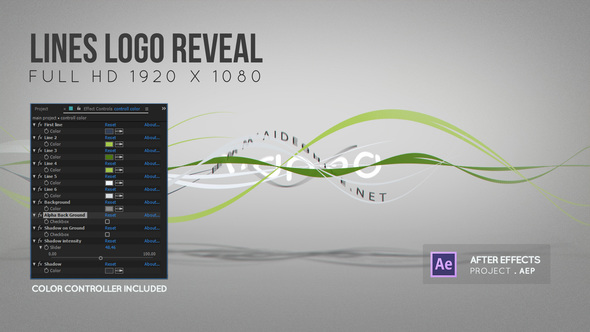 AE模板-线条生长Logo动画 Lines Logo Reveal