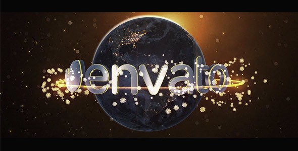 AE模板-庆祝圣诞节地球logo动画Christmas Earth