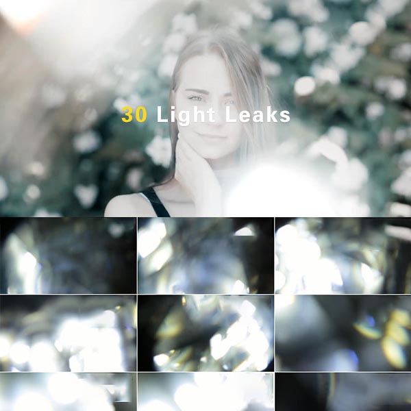 30个唯美镜头光斑炫光叠加转场视频素材