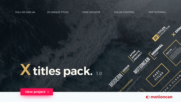 AE模板-25组文字标题排版字幕动画titles