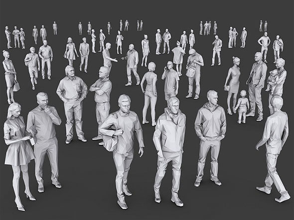 低多边形人物3D模型 Cubebrush – Complete Lowpoly People Pack Volume 1