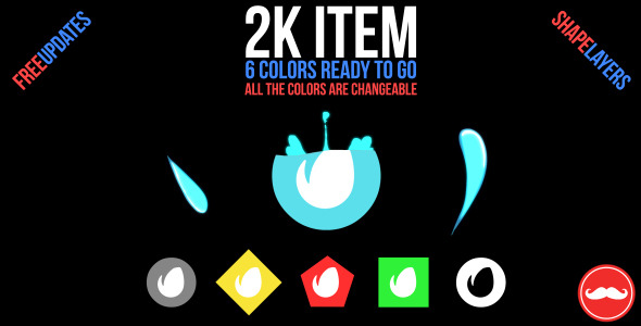 AE模板-多彩简单时尚扁平化液体logo动画Flat Animation Logo Reveal