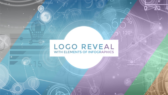 AE模板-Infographics元素信息数据Logo动画 Logo Reveal With Elements Of Infographics