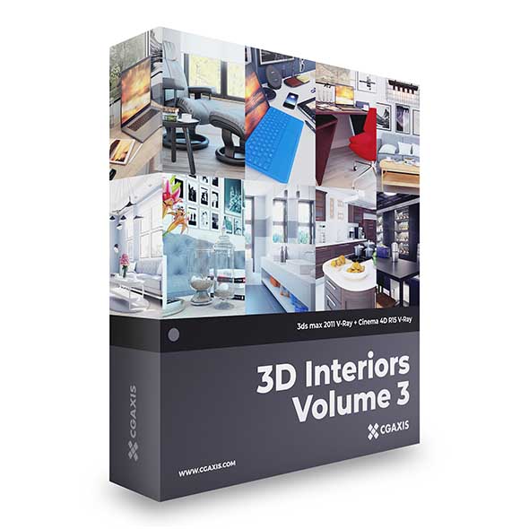 室内场景3D模型 CGAxis Collection 3D Interiors Volume 3 (C4D/MAX格式)