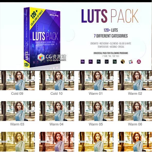 120组大气电影婚礼黑白Instagram个性化LUTS视频调色预设