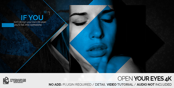 AE模板-图形展开翻转照片视频开场片头Open Your Eyes
