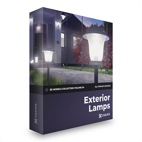 室外路灯小型落地灯壁灯吊灯3D模型 CGAxis – Exterior Lamps 3D Models Collection – Volume 94