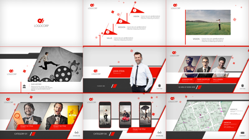 AE模板-公司企业产品推广展示幻灯片包装开场 Corporate Vision