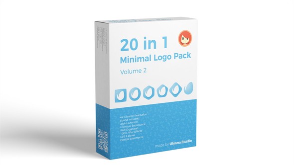 AE模板-20种企业优雅迷你LOGO标志动画片头 20 in 1 Minimal Logo Pack vol.2