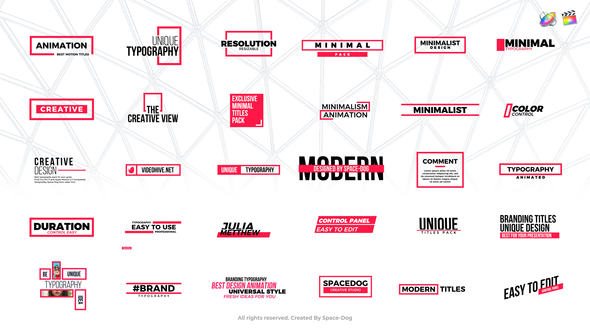 FCPX插件-30个简单文字排版标题动画Minimal Titles