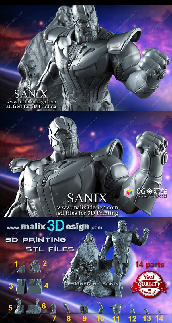 灭霸影视角色高精度3D模型Cubebrush – Thanos 3D Print Model-图片2