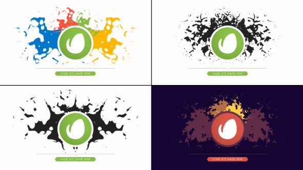 AE模板-液体飞溅艺术标志logo动画Minimal Paint Splatter Art Logo Reveal