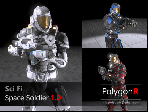 unity科幻太空战士 Sci Fi Space Soldier PolygonR 1.2