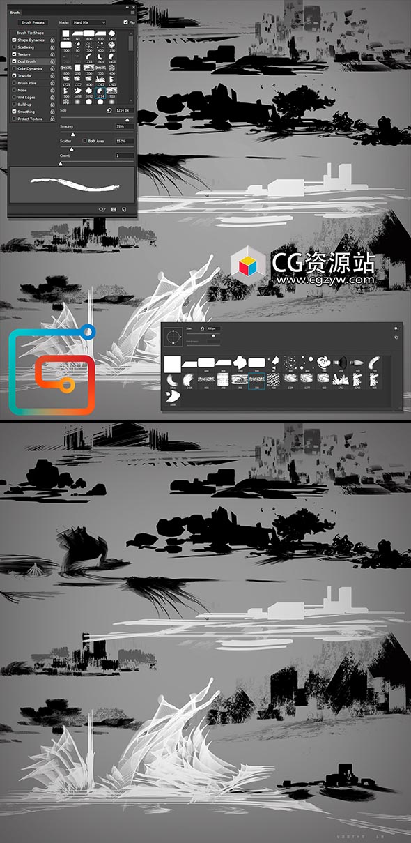 Photoshop自定义画笔笔刷实例视频PS教程-图片2