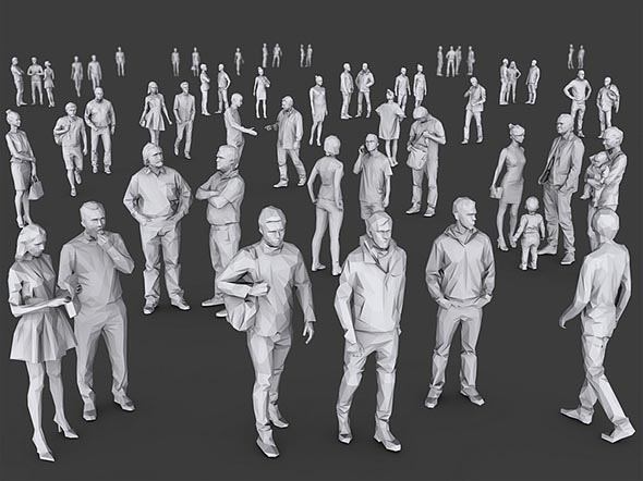 100+低多边形人物3D模型 Cubebrush – Complete Lowpoly People Pack Volume 1-图片1