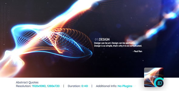 AE模板-抽象炫美光线粒子文字标题排版动画Abstract Quotes