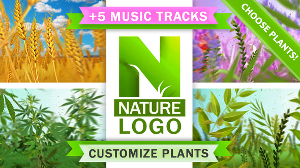 AE模板-自然生态植物标志Logo动画 Nature Eco Plants Logo