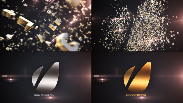 AE模板-3D字母汇聚logo标志动画Letters Logo Text Reveal
