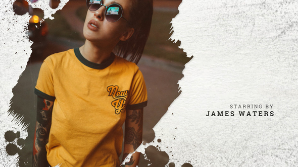 PR模板-电影片名笔刷遮罩图片展示片头 Cinematic Titles