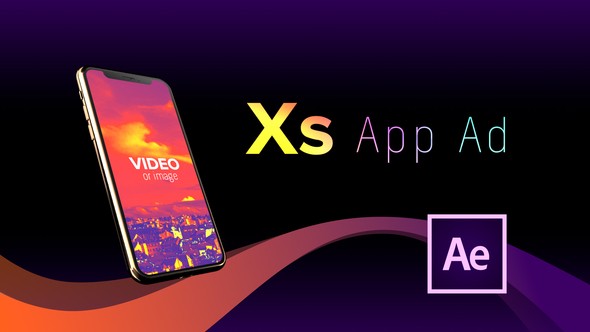 AE模板-iPhone XS手机APP展示广告标题排版介绍片头 Phone Xs App Ad
